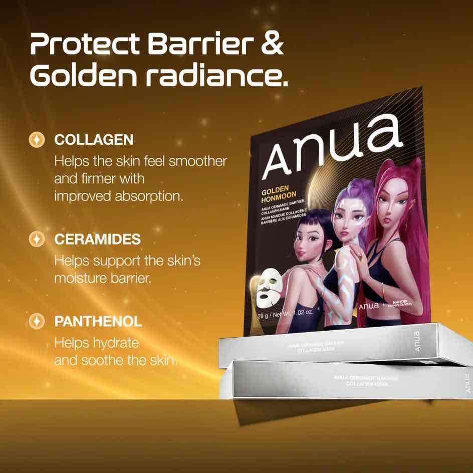 ANUA KPop Demon Hunters Ceramide Barrier Collagen Mask 4pcs