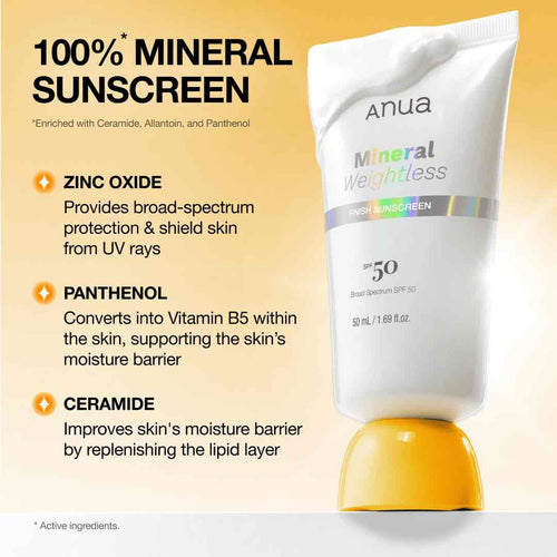 ANUA Mineral Weightless SPF50 Sunscreen 50ml