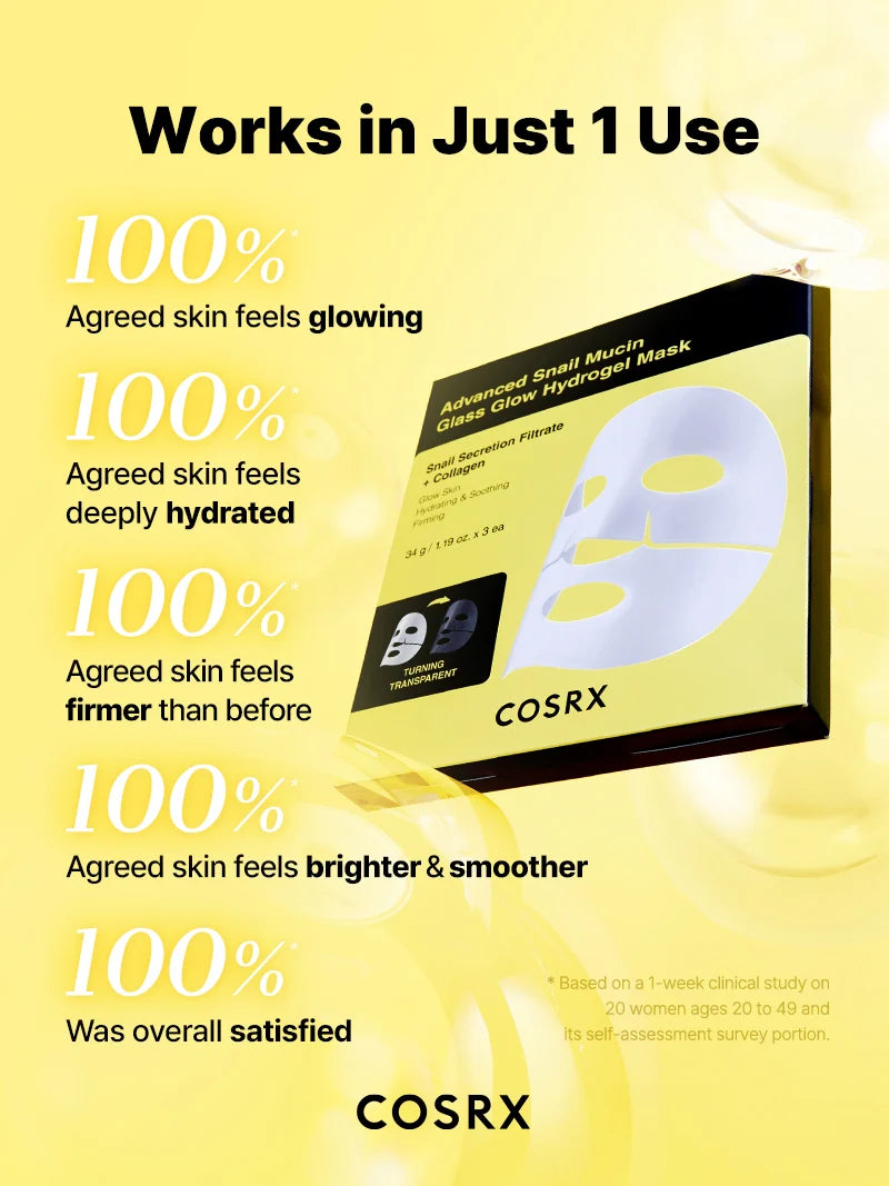 COSRX Advanced Snail Mucin Glass Glow Hydrogel Mask