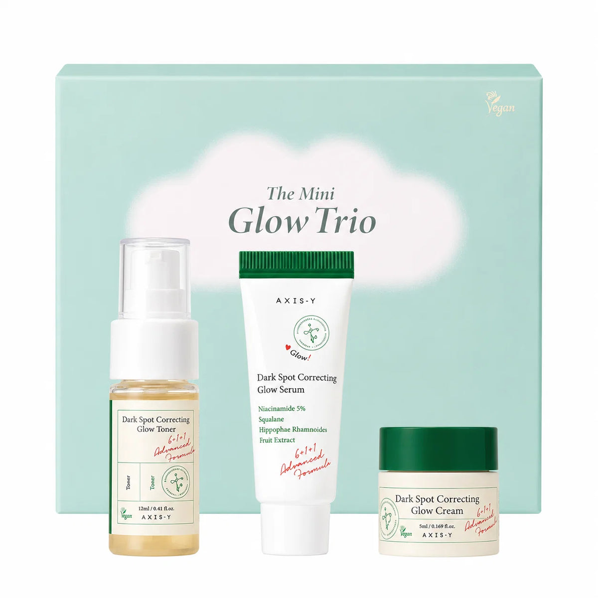 AXIS-Y The Mini Glow Trio – Glow Toner 12ml + Glow Serum 5ml + Glow Cream 5ML