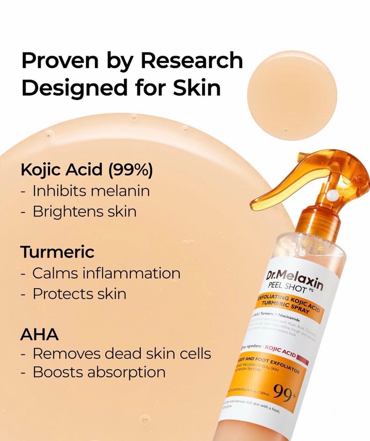 Dr. Melaxin PEEL SHOT EXFOLIATING KOJIC ACID TURMERIC SPRAY 200ml