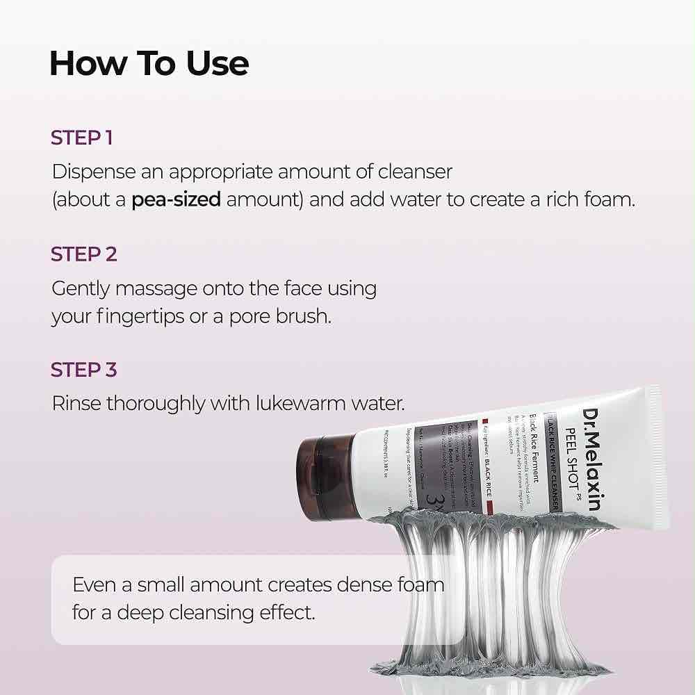 Dr. Melaxin Peel Shot Black Rice Whip Cleanser