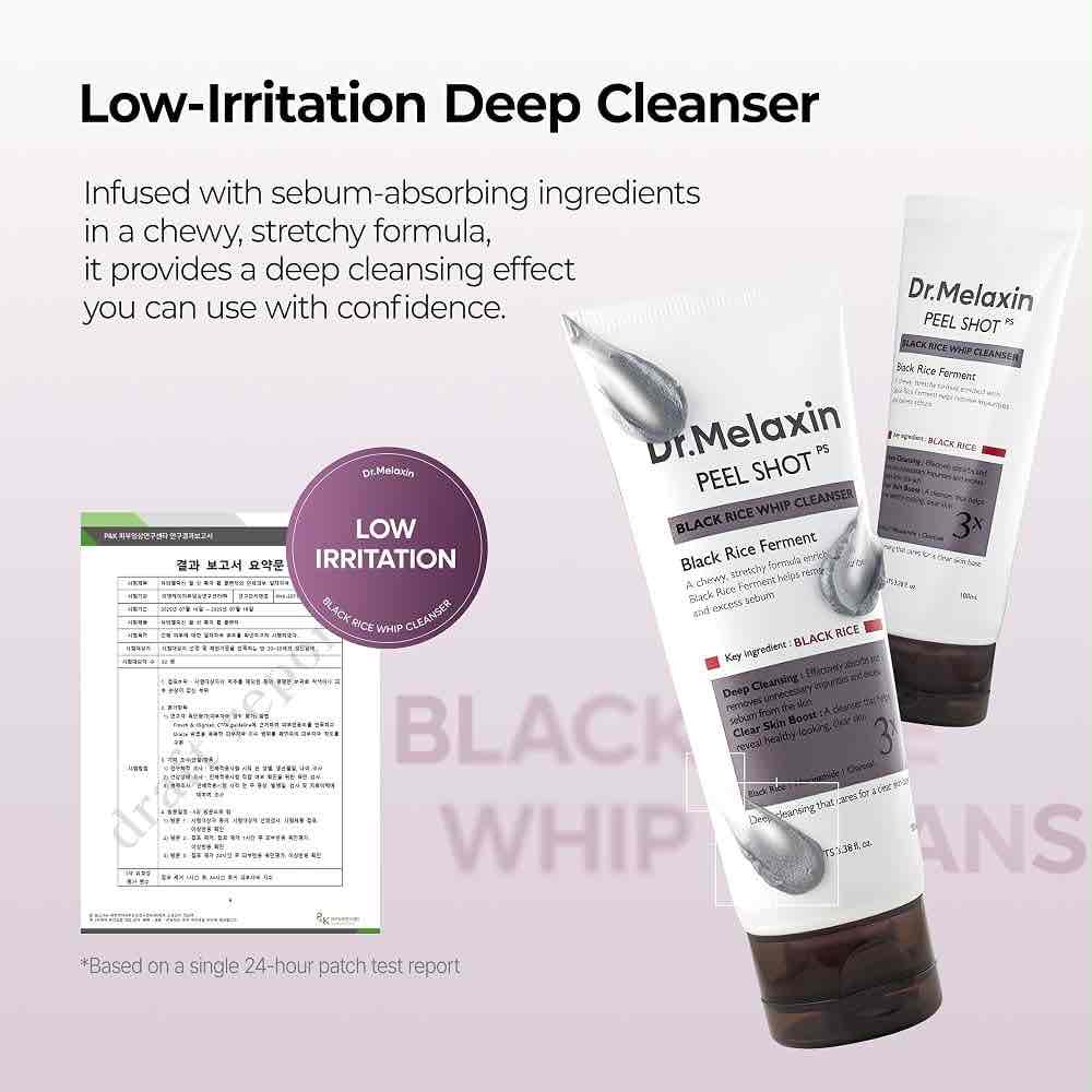 Dr. Melaxin Peel Shot Black Rice Whip Cleanser