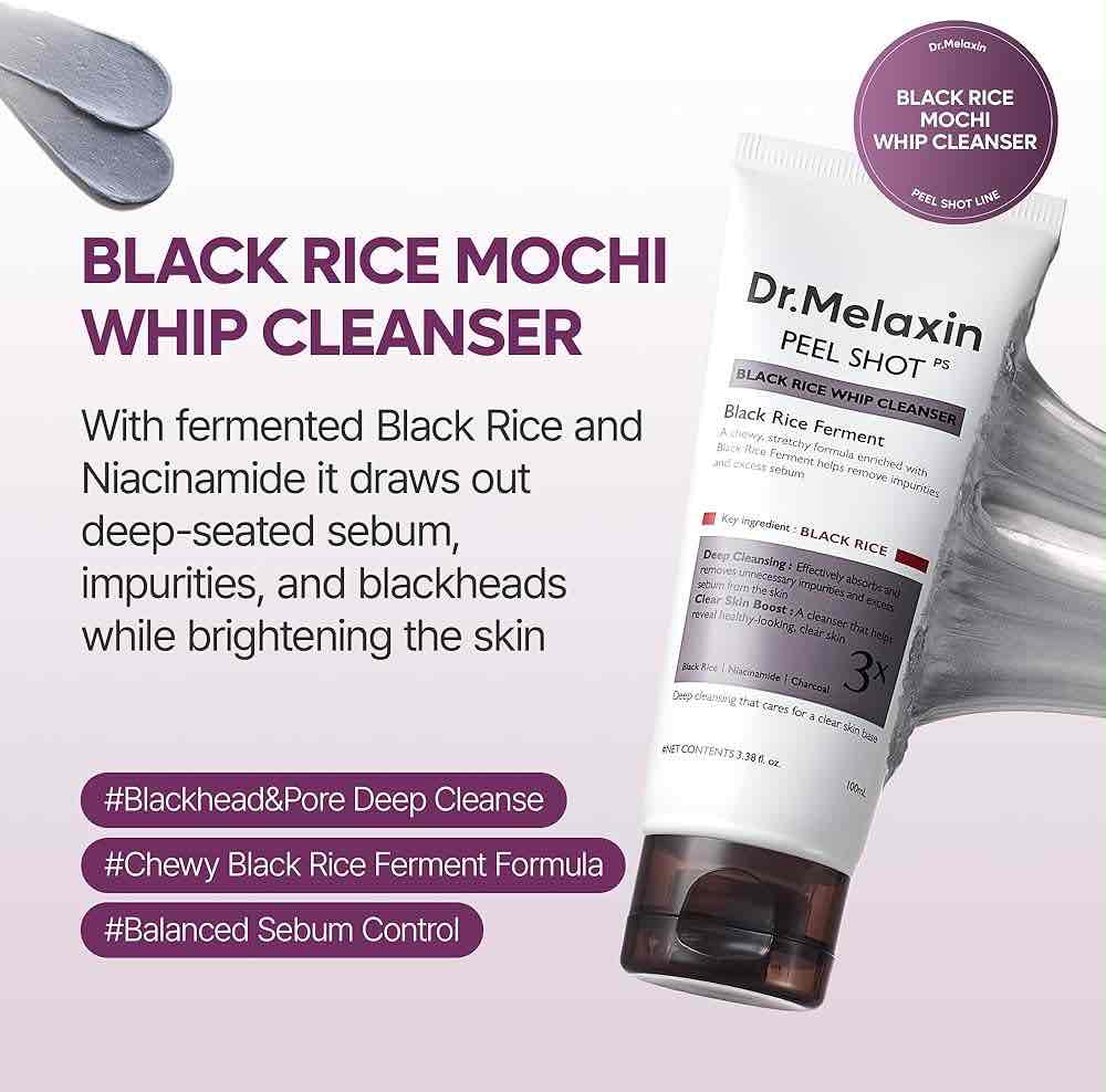 Dr. Melaxin Peel Shot Black Rice Whip Cleanser
