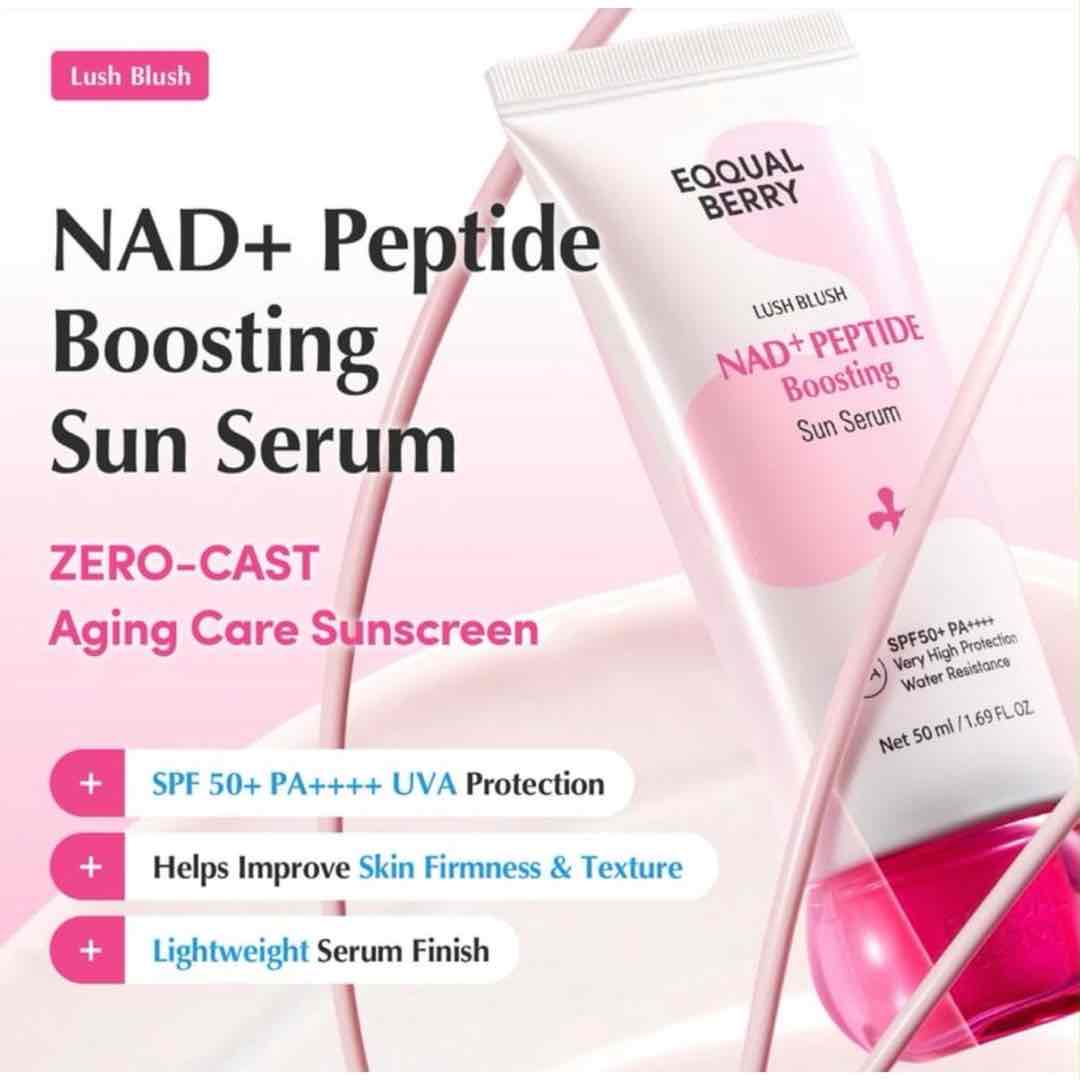 EQQUALBERRY NAD+ Peptide Boosting Sun Serum SPF50+