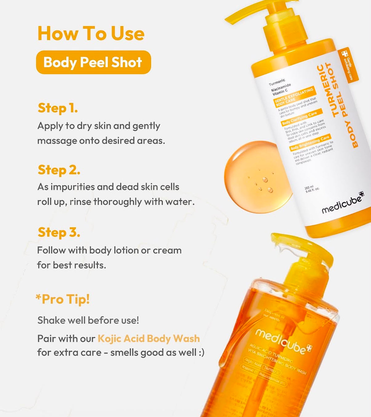 Medicube Kojic Acid Turmeric Body Peel Shot 280ML