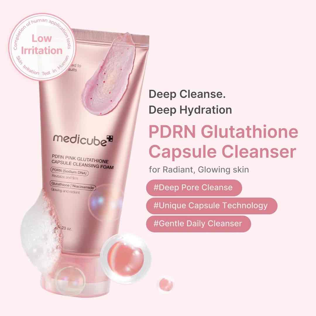 Medicube PDRN Pink Glutathione Capsule Cleansing Foam 120g
