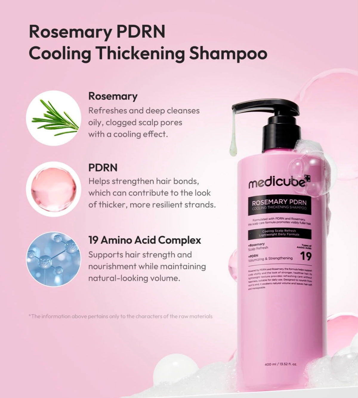 Medicube Rosemary PDRN Cooling Thickening Shampoo 400ML