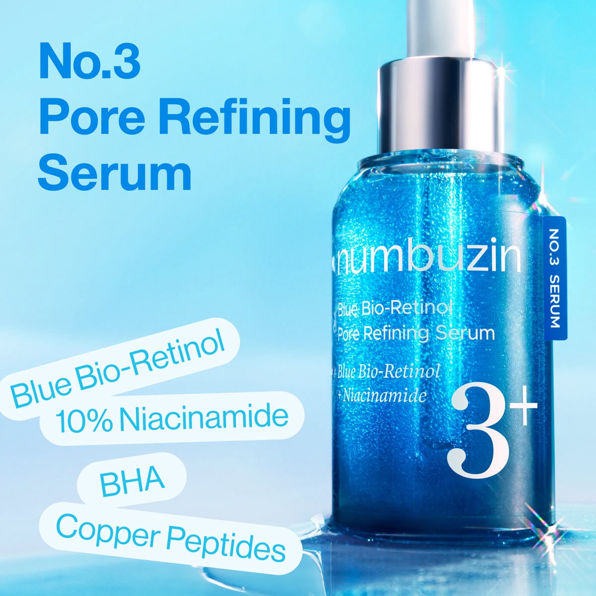 Numbuzin Blue Bio Retinol Pore Refining 3+ Serum