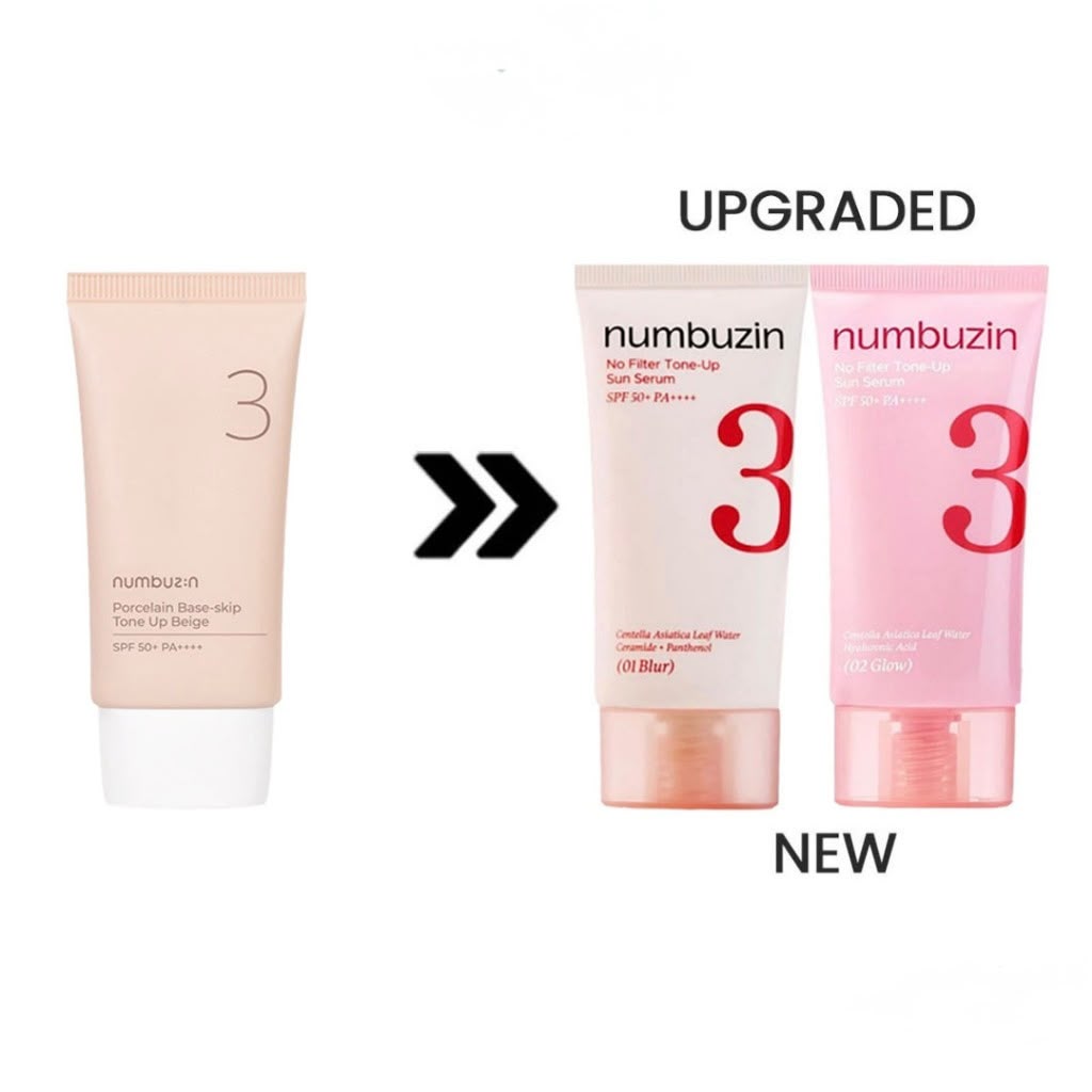 Numbuzin No.3 No Filter Tone Up Sun Serum SPF50+
